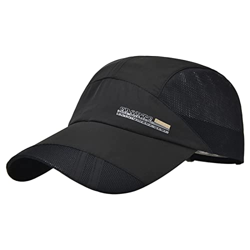 Detwen Atmungsaktive Outdoor Kappe Dünne Basecap Cap Leicht und Schnelltrocknend Caps mit Mesh Schwarz von Detwen