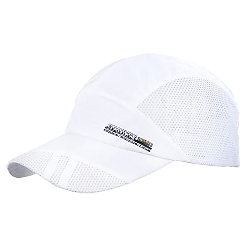 Detwen Atmungsaktive Outdoor Kappe Dünne Basecap Cap Leicht und Schnelltrocknend Caps mit Mesh Weiß von Detwen