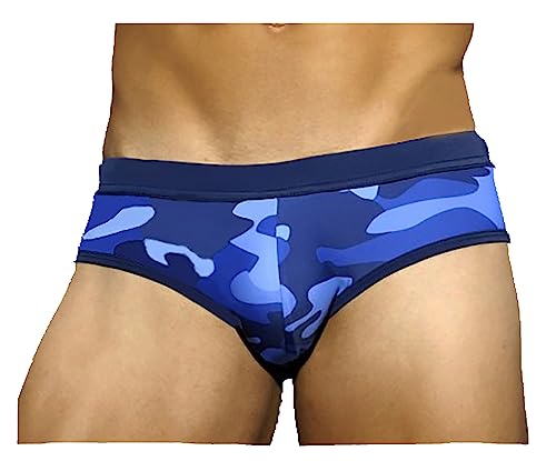 Detwen Badehose Herren Badeslips Knapp Eng Sexy Swimwear Männer Schwimmslip Kurze Schwimmhose Blau XXL von Detwen