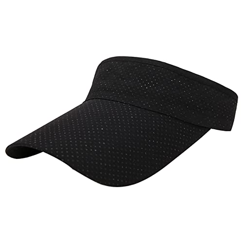 Detwen Visor Cap Atmungsaktiv Baseball Cap Sonnenschutz und Gebogenem Sonnenschild Sommer Sonnenhut Schwarz von Detwen