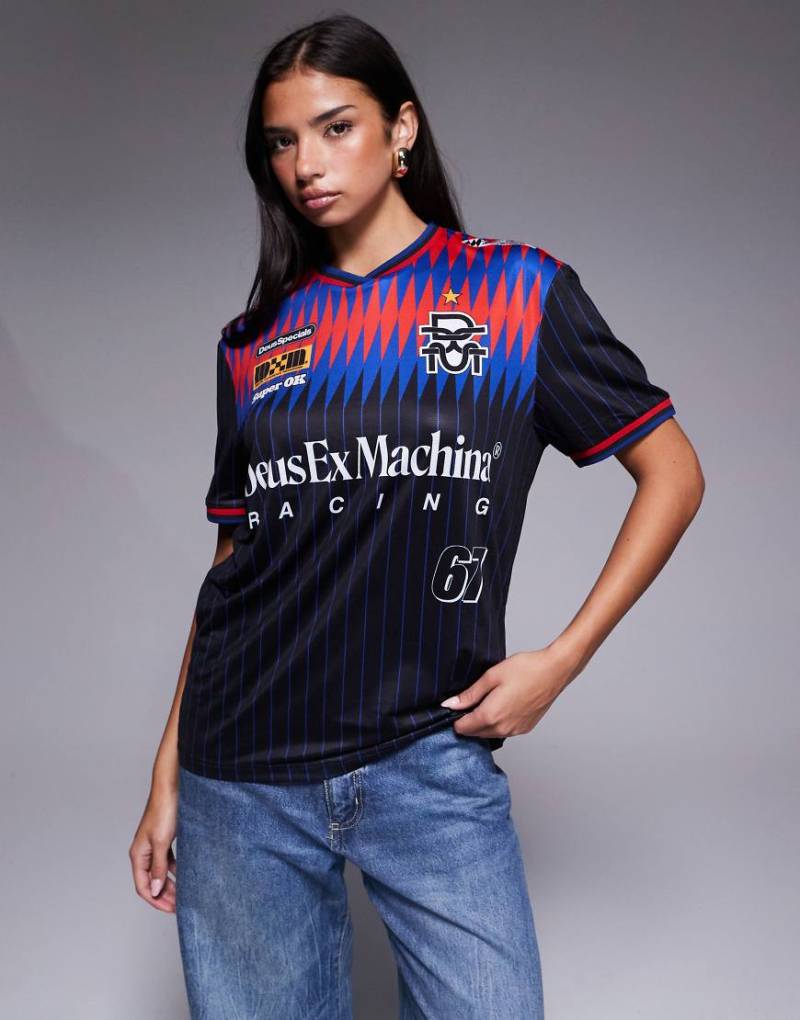 Deus Ex Machina - Bouras - Kurzärmliges Motocross-Trikot in Schwarz von Deus Ex Machina