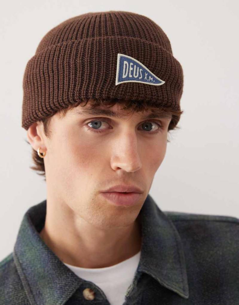 Deus Ex Machina - Campus - Strickmütze in Schwarz-Brown von Deus Ex Machina