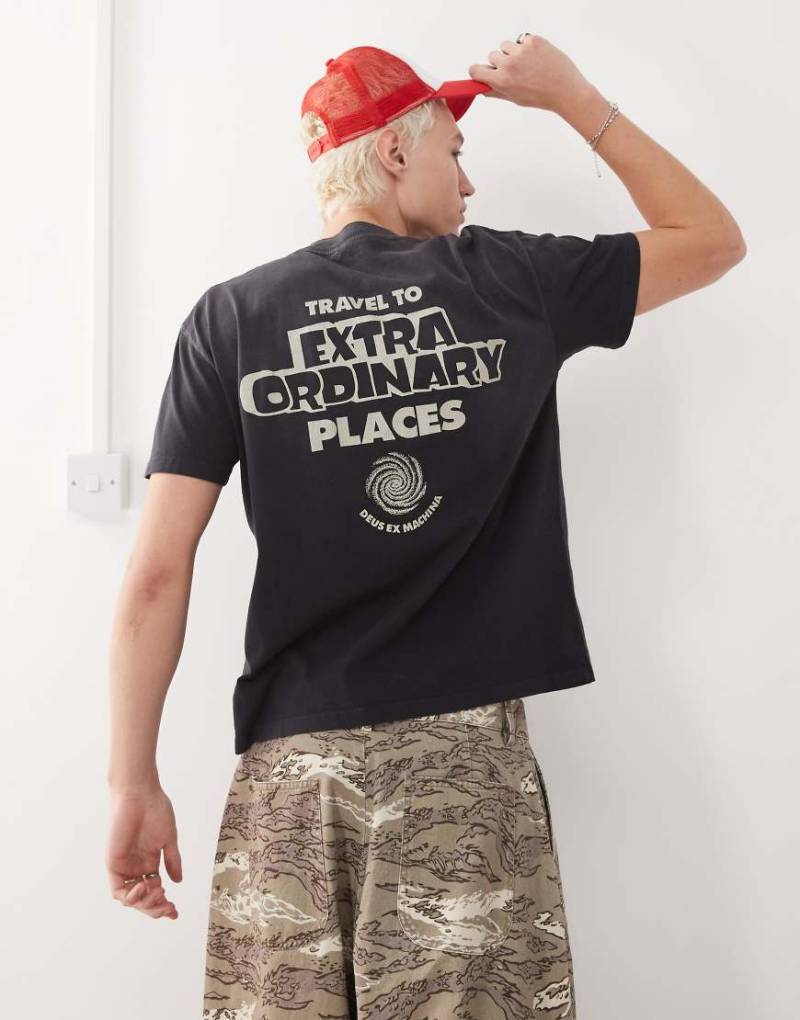 Deus Ex Machina - Celestial Rod - T-Shirt in Grau mit Grafikprint von Deus Ex Machina