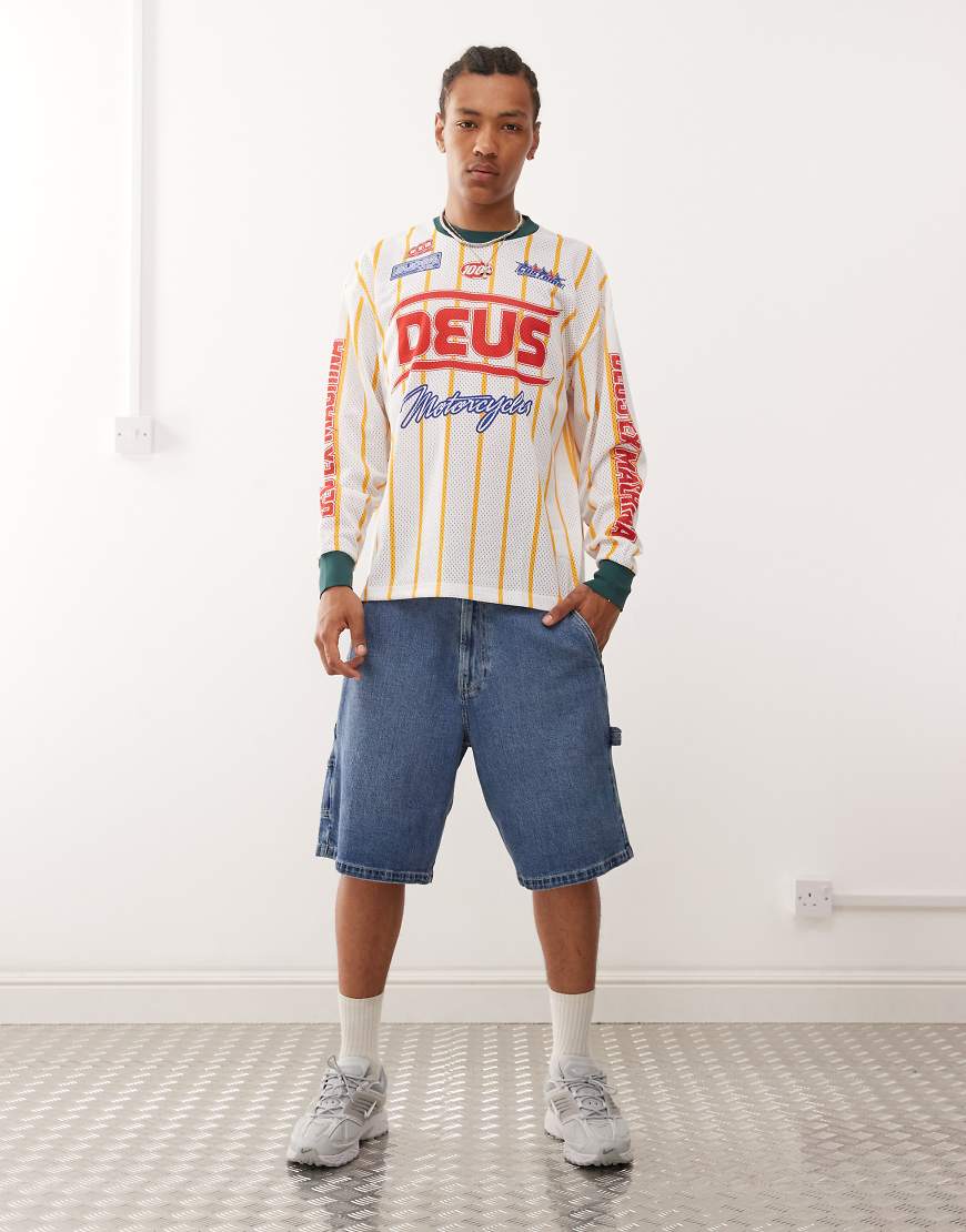 Deus Ex Machina - Langärmliges T-Shirt in Weiß mit Rout-One-Moto-Print Deus Ex Machina - Langärmliges T-Shirt in Weiß mit Rout-One-Moto-Print von Deus Ex Machina