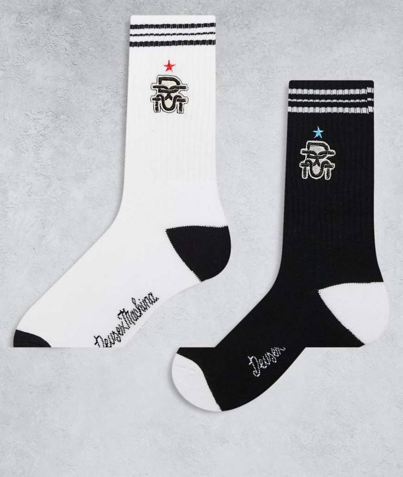 Deus Ex Machina - Moonshine - 2er-Pack Socken in Schwarz und Weiß-Bunt von Deus Ex Machina