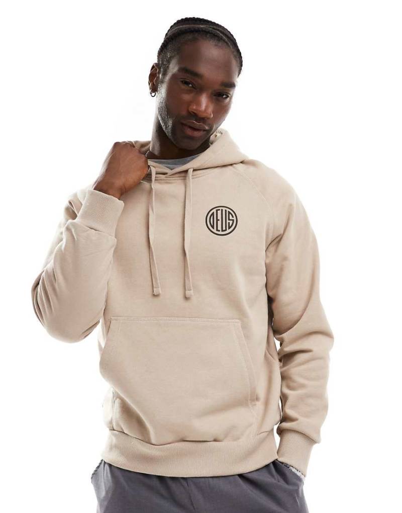 Deus Ex Machina - Pill - Kapuzenpullover in Khaki mit Logo-Grün von Deus Ex Machina