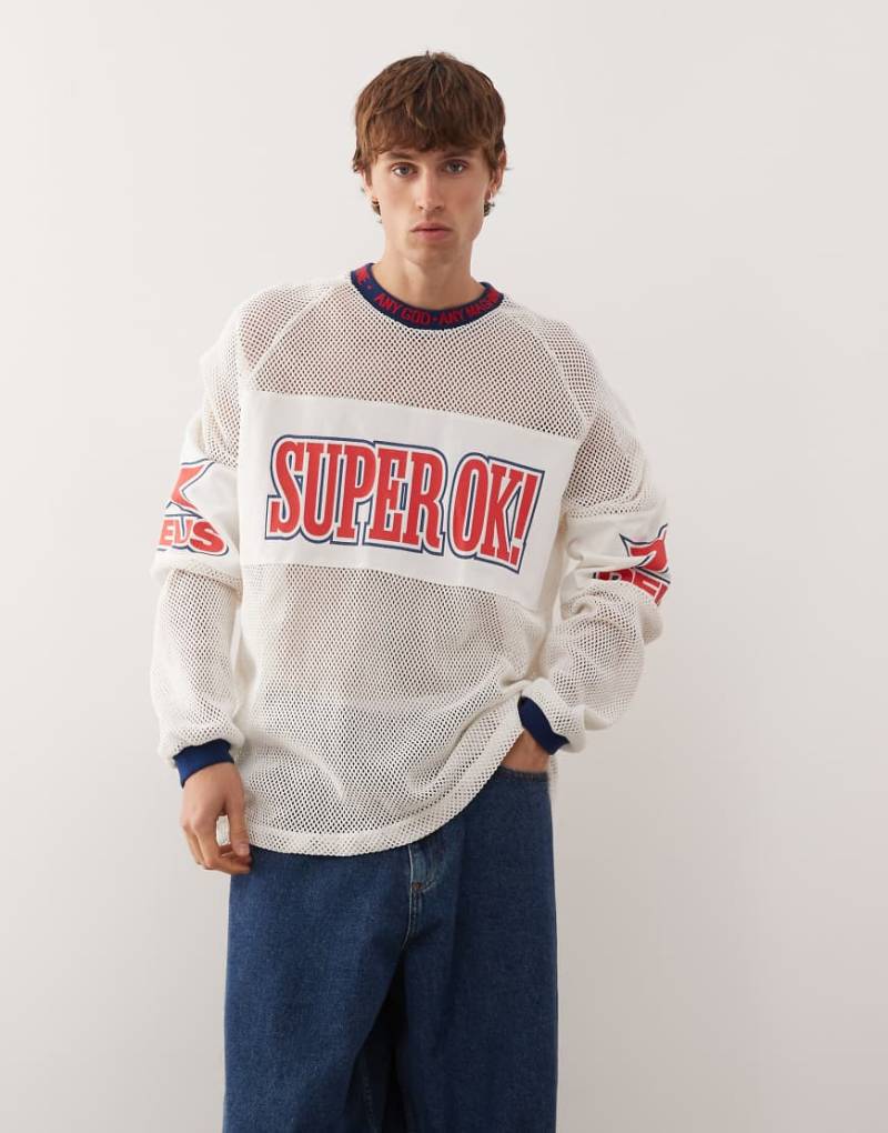 Deus Ex Machina - Staff Party - Langärmliges, gestricktes Trikot aus schwerem Stoff in Weiß von Deus Ex Machina