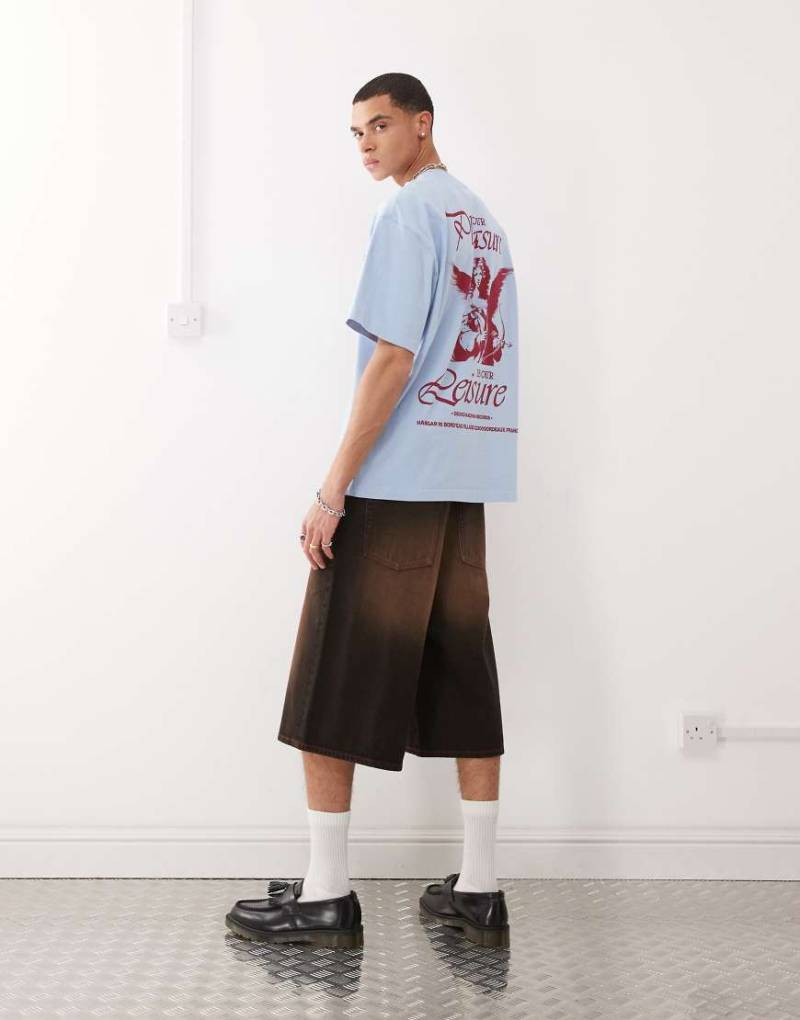 Deus Ex Machina - T-Shirt in Hellblau mit Lady-Libertine-Grafik von Deus Ex Machina