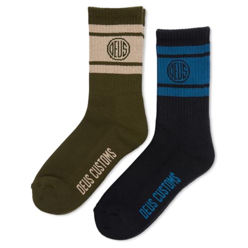 Deus Ex Machina Packung mit 2 Socken in verschiedenen Farben, Pill Logo Sock, mehrfarbig, One size von Deus Ex Machina