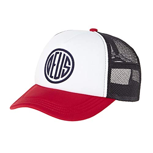 Deus Trucker Cap Pill DMF77758-RNV-OS Rot Dunkelblau, Size:ONE Size von Deus