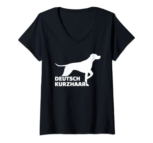 Damen Deutsch Kurzhaar T-Shirt mit V-Ausschnitt von Deutsch Kurzhaar Geschenke