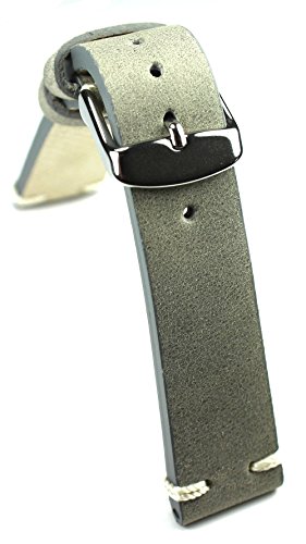 Sulla 18mm Leder Vintage Aviator Style Uhrenarmband BS weiße Naht grau Sulla 18mm Leder Vintage Aviator Style Uhrenarmband BS weiße Naht grau von DEUTSCH