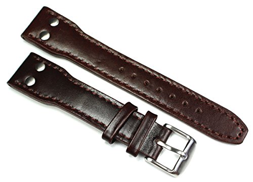 Sulla 20mm Kalbsleder robust Uhrenarmband Pilot Fliegerband IW mit Nieten braun Sulla 20mm Kalbsleder robust Uhrenarmband Pilot Fliegerband IW mit Nieten braun von DEUTSCH