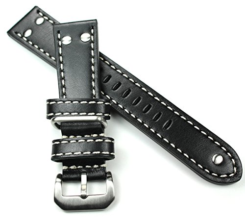 Sulla 22mm XL Pilotband Leder Uhrenarmband Flieger schwarz Aviator AW Sulla 22mm XL Pilotband Leder Uhrenarmband Flieger schwarz Aviator AW von DEUTSCH