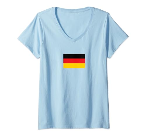 Damen Deutschland Flagge Deutsche Fahne Männer Kinder Deutschland T-Shirt mit V-Ausschnitt von Deutsche Flagge Herren Deutschland Frauen Deko