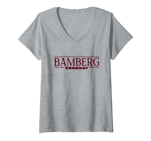 Damen Bamberg Deutschland - Bamberg Bayern Deutschland Etikett T-Shirt mit V-Ausschnitt Damen Bamberg Deutschland - Bamberg Bayern Deutschland Etikett T-Shirt mit V-Ausschnitt von Deutsche Klassiker