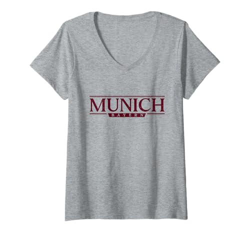 Damen München Deutschland - München Bayern Deutschland Label T-Shirt mit V-Ausschnitt Damen München Deutschland - München Bayern Deutschland Label T-Shirt mit V-Ausschnitt von Deutsche Klassiker