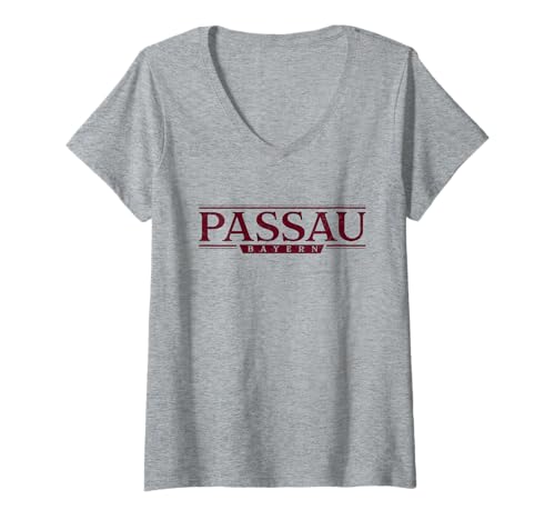 Damen Passau Deutschland - Passau Bayern Deutschland Label T-Shirt mit V-Ausschnitt Damen Passau Deutschland - Passau Bayern Deutschland Label T-Shirt mit V-Ausschnitt von Deutsche Klassiker