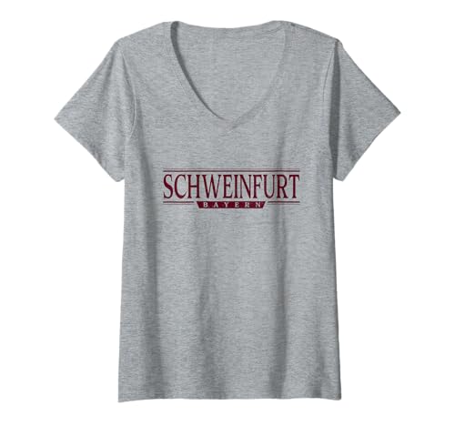 Damen Schweinfurt Deutschland - Schweinfurt Bayern Deutschland Etikett T-Shirt mit V-Ausschnitt Damen Schweinfurt Deutschland - Schweinfurt Bayern Deutschland Etikett T-Shirt mit V-Ausschnitt von Deutsche Klassiker