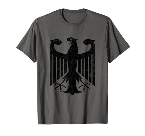 Deutscher Adler - Deutschland T-Shirt, Grau, S, Military, Klassisch, Halbarm, Herren, Männer von Deutscher Adler .