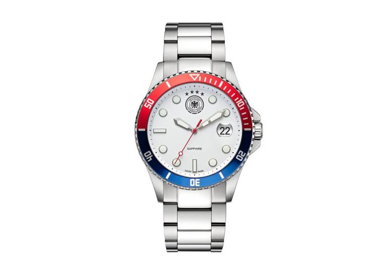 Deutscher Fußball-Bund Quarzuhr Quarzuhr Edelstahl 42 mm Schweizer Uhrwerk DFB UHREN 2024, Schweizer Uhrwerk von Deutscher Fußball-Bund