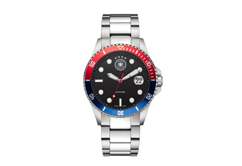 Deutscher Fußball-Bund Quarzuhr Quarzuhr Edelstahl 42 mm Schweizer Uhrwerk DFB UHREN 2024, Schweizer Uhrwerk von Deutscher Fußball-Bund