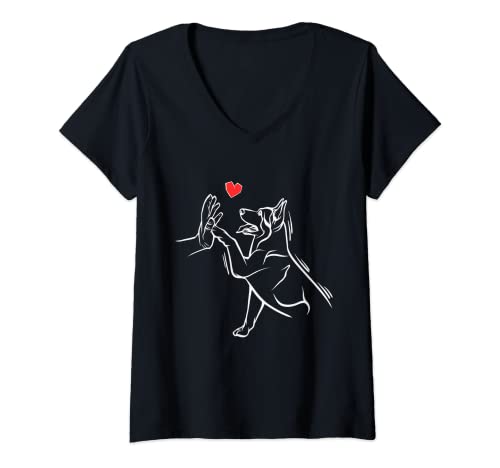 Damen Deutscher Schäferhund Hundepapa & Hundemama Schäferhund T-Shirt mit V-Ausschnitt Damen Deutscher Schäferhund Hundepapa & Hundemama Schäferhund T-Shirt mit V-Ausschnitt von Deutscher Schäferhund Hunde Mutter & Papa