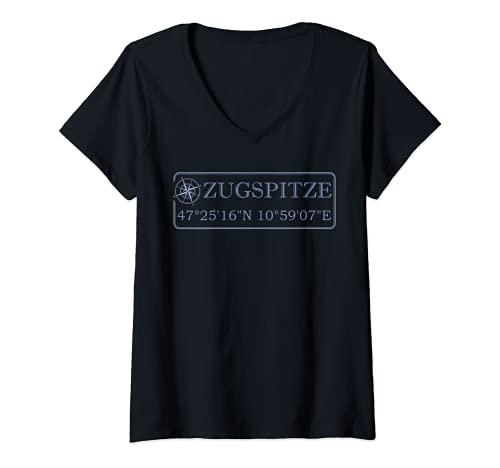 Damen Zugspitze Souvenir Geschenk Wettersteingebirge Deutschland T-Shirt mit V-Ausschnitt Damen Zugspitze Souvenir Geschenk Wettersteingebirge Deutschland T-Shirt mit V-Ausschnitt von Deutsches Wahrzeichen koordiniert Bekleidung