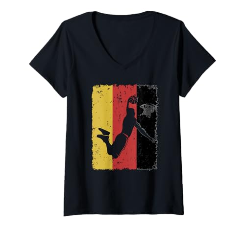 Damen Deutschland Basketball Weltmeister, Herren, Damen und Kinder T-Shirt mit V-Ausschnitt von Deutschland Basketball, für Trainer und Team.
