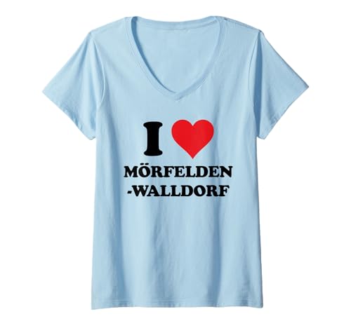 Damen I Heart Mörfelden-Walldorf Germany Love German Souvenir Item T-Shirt mit V-Ausschnitt von Deutschland Cities Towns Merch Tees And Stuff