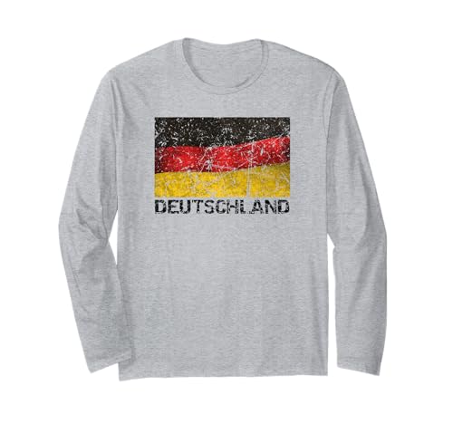 Deutsche Flagge Deutschlands Distressed Herren Damen Kinder Langarmshirt von Deutschland Heritage Apparel & Gifts