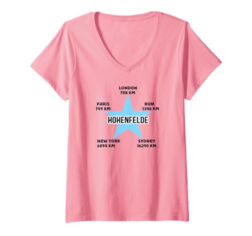 Damen Hohenfelde Urlaub Ostsee Küste Schleswig Holstein T-Shirt mit V-Ausschnitt von Deutschland Urlaub Hohenfelde Ostseeküste Geschenk