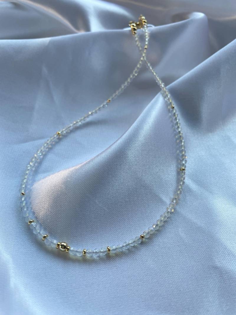 Opal Gemstone Necklace, Real Natural Stone Beaded Wedding Jewelry Gifts For Her, Gift Her von DevSchmuck