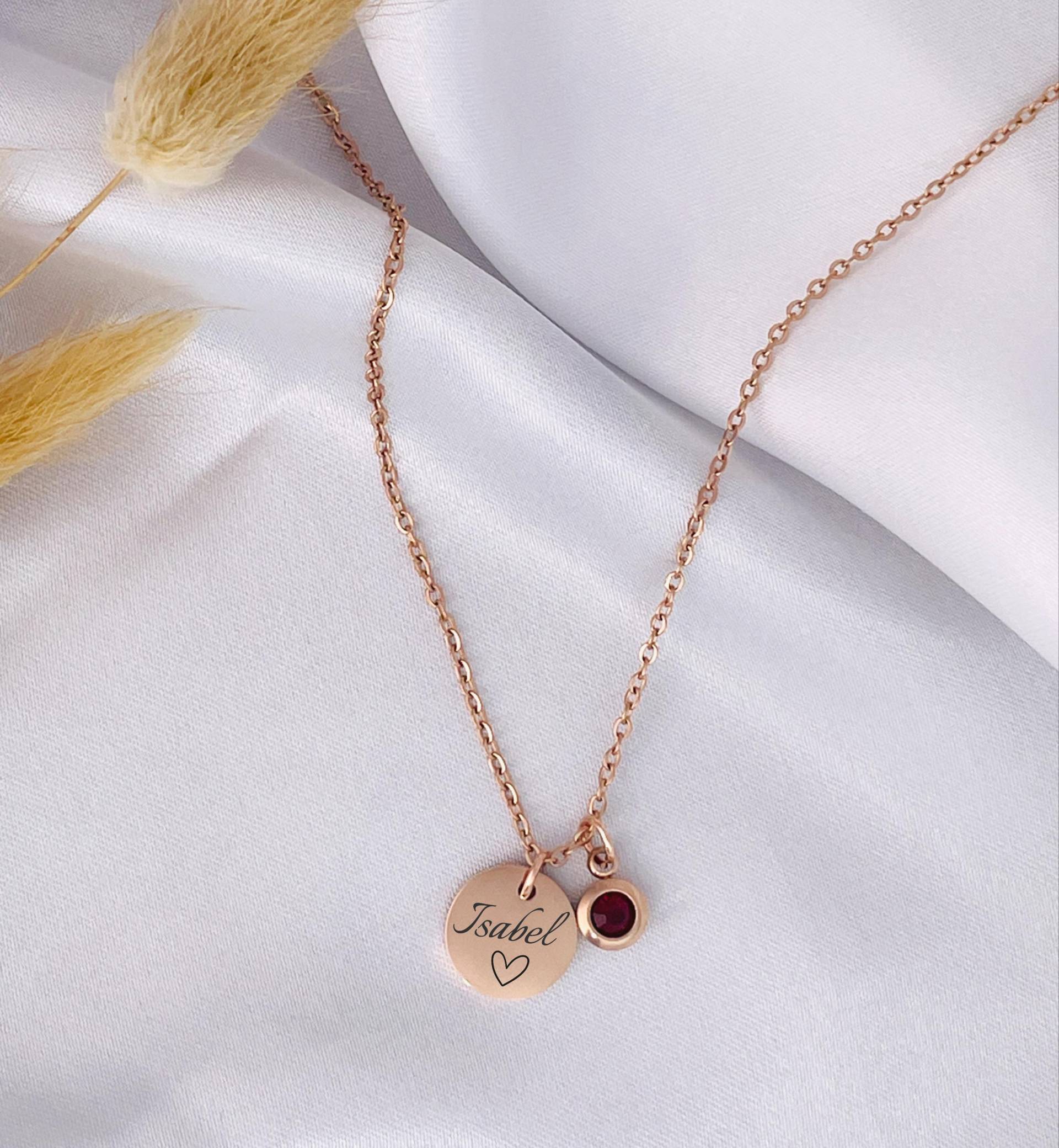 Personalisierte Halskette Mit Geburtsstein, Namenskette, Individuelles Geschenk, Edelstahl Halskette, Geburtstagsgeschenk, Hochzeitsgeschenk Personalisierte Halskette Mit Geburtsstein, Namenskette, Individuelles Geschenk, Edelstahl Halskette, Geburtstagsgeschenk, Hochzeitsgeschenk von DevSchmuck