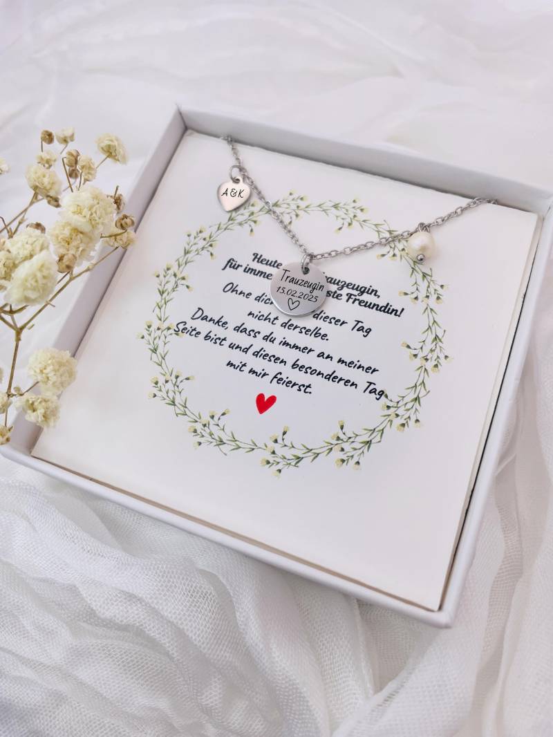Personalisierte Halskette Mit Herzanhänger-Trauzeugin Geschenk-Trauzeugin Kette-Trauzeuginnen Geschenk Personalisiert-Trauzeugin Danke Personalisierte Halskette Mit Herzanhänger-Trauzeugin Geschenk-Trauzeugin Kette-Trauzeuginnen Geschenk Personalisiert-Trauzeugin Danke von DevSchmuck
