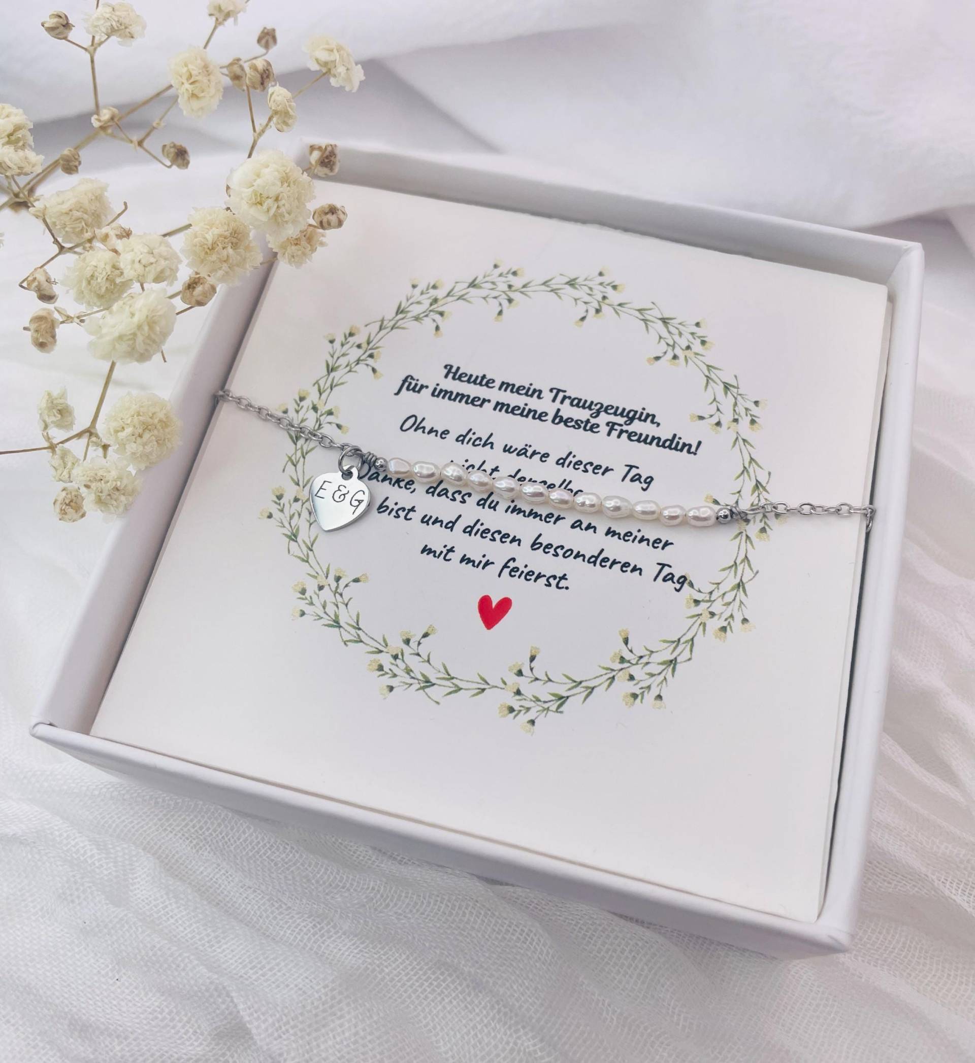 Personalized Pearl Bracelet-Wedding Gift-Wedding Jewelry-Gift With Engraving For Wedding-Bridal Bracelet-Stainless Steel-Bridesmaids von DevSchmuck