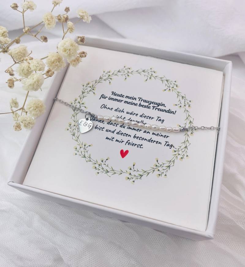 Personalized Pearl Bracelet-Wedding Gift-Wedding Jewelry-Gift With Engraving For Wedding-Bridal Bracelet-Stainless Steel-Bridesmaids von DevSchmuck