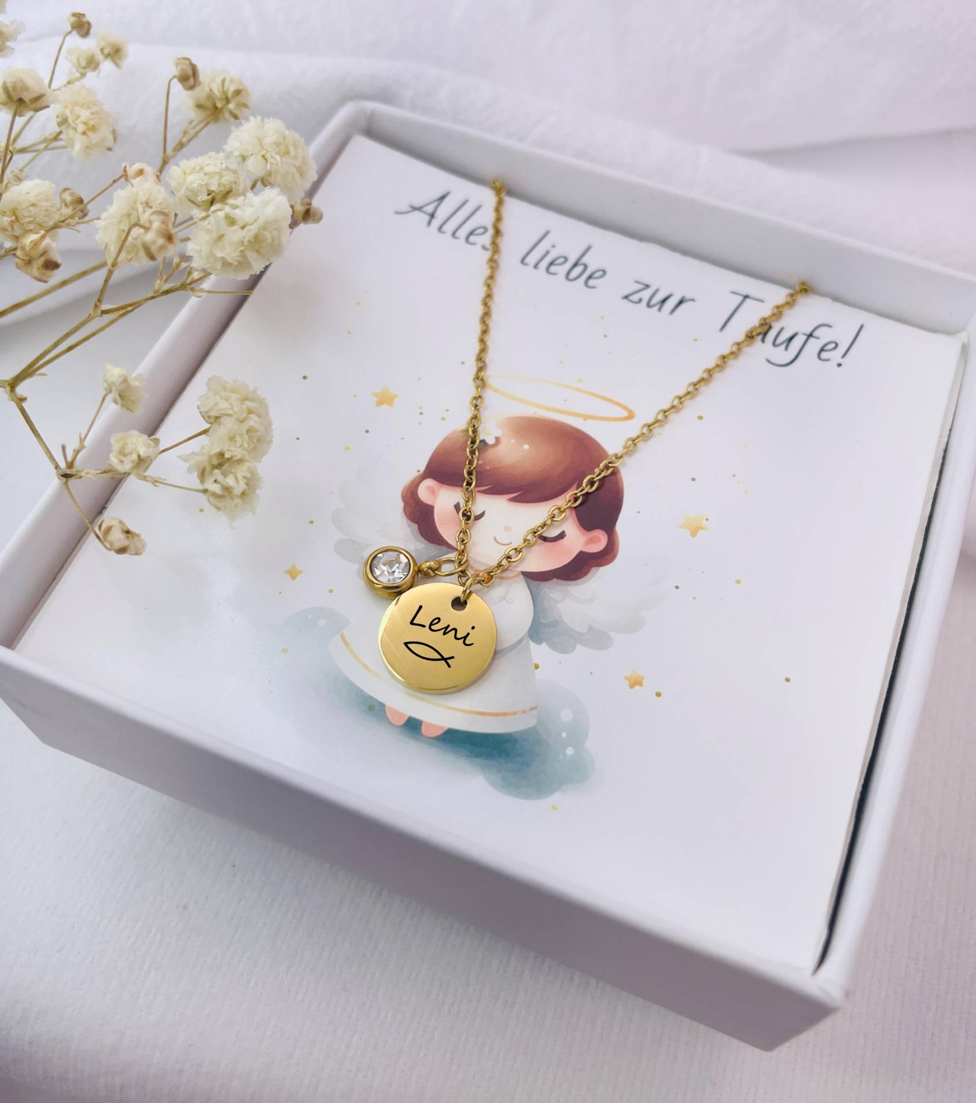 Taufkette Mit Geburtsstein-Kette Gravur-Edelstahlkette-Silber Gold-Geschenk-Taufe-Kommunion-Konfirmation-Tauf Geschenk Für Das Patenkind Taufkette Mit Geburtsstein-Kette Gravur-Edelstahlkette-Silber Gold-Geschenk-Taufe-Kommunion-Konfirmation-Tauf Geschenk Für Das Patenkind von DevSchmuck