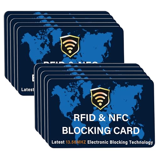 DevTech IT RFID-/NFC-blockierende Kartenschutz, Kredit-/Debitkartenschutz, kontaktloser Schutz für Ausweis, Reisepass, gesamte Brieftasche usw., Blau, 10 Stück DevTech IT RFID-/NFC-blockierende Kartenschutz, Kredit-/Debitkartenschutz, kontaktloser Schutz für Ausweis, Reisepass, gesamte Brieftasche usw., Blau, 10 Stück von DevTech