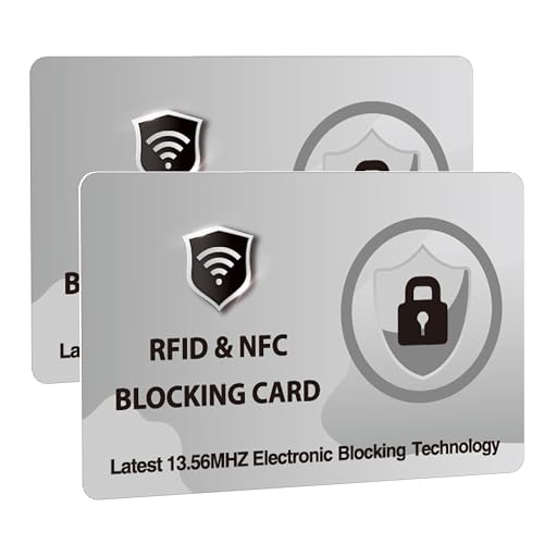 DevTech IT RFID-blockierende Karten, schützt die gesamte Brieftasche/Geldbörse, NFC-/kontaktloser Bankkartenschutz, Grau, 2 Stück DevTech IT RFID-blockierende Karten, schützt die gesamte Brieftasche/Geldbörse, NFC-/kontaktloser Bankkartenschutz, Grau, 2 Stück von DevTech