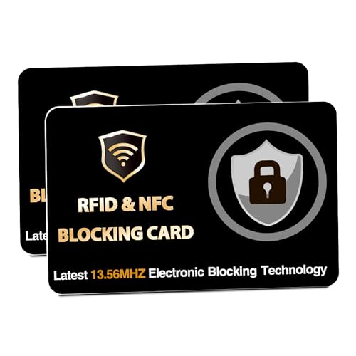 DevTech IT RFID-blockierende Karten, schützt die gesamte Brieftasche/Geldbörse, NFC-/kontaktloser Bankkartenschutz, Schwarz, Schwarz , 2 Pcs Black, RFID von DevTech
