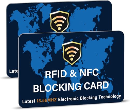 DevTech RFID-blockierende Kartenschutz, NFC, kontaktlose Debit-/Kreditkarte, ATM, Reisepassschutz, ideal für Männer und Frauen, schlank mit Weltkarten-Design, passt perfekt in die Brieftasche, Blau, 2 DevTech RFID-blockierende Kartenschutz, NFC, kontaktlose Debit-/Kreditkarte, ATM, Reisepassschutz, ideal für Männer und Frauen, schlank mit Weltkarten-Design, passt perfekt in die Brieftasche, Blau, 2 von DevTech