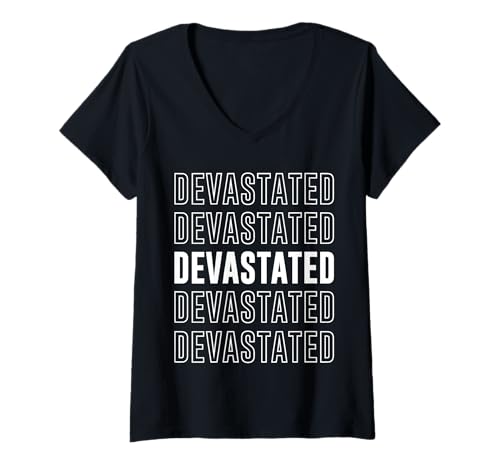 Damen Verwüstet T-Shirt mit V-Ausschnitt Damen Verwüstet T-Shirt mit V-Ausschnitt von Devastated Apparel