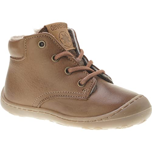 Develab Lauflerner weiches Leder Lammfellfutter Schnürer fällt klein aus Gr.20-26 braun EUR 24 von Develab