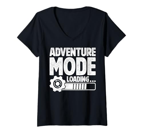 Damen Tech - Abenteuermodus Wird geladen T-Shirt mit V-Ausschnitt von Developer Geek Code Apparel
