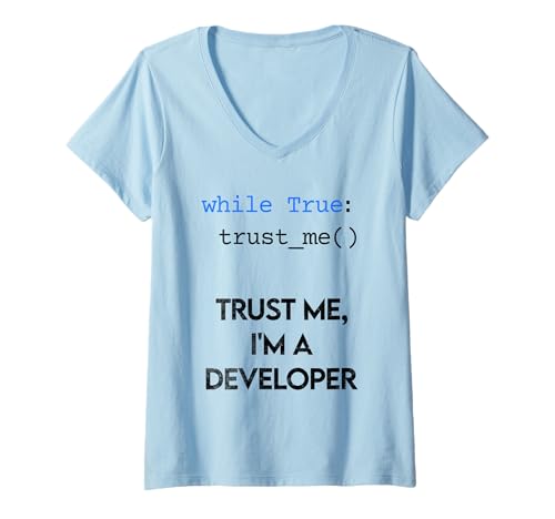 Damen Programmieren Vertrau mir, ich bin ein Entwickler Lustig T-Shirt mit V-Ausschnitt Damen Programmieren Vertrau mir, ich bin ein Entwickler Lustig T-Shirt mit V-Ausschnitt von Developer & Programmer Apparel
