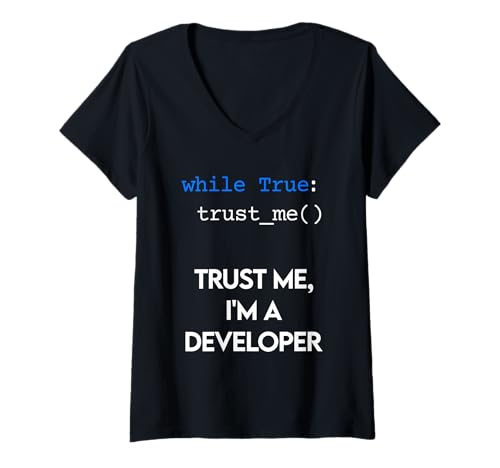 Damen Programmieren Vertrau mir, ich bin ein Entwickler Lustig T-Shirt mit V-Ausschnitt Damen Programmieren Vertrau mir, ich bin ein Entwickler Lustig T-Shirt mit V-Ausschnitt von Developer & Programmer Apparel