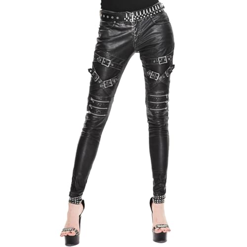 Devil Fashion Damen Hose schwarz schwarz Gr. L, schwarz von Devil Fashion