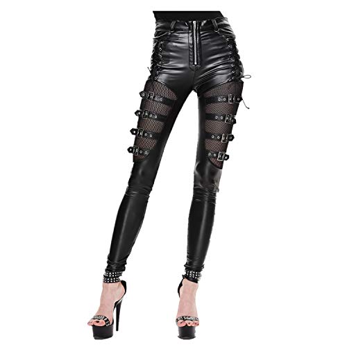 Devil Fashion Damen Hose schwarz schwarz Gr. XXL, schwarz von Devil Fashion