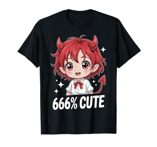 Halloween Anime Devil Girl 666 Süße Kinder Damen Mädchen T-Shirt Halloween Anime Devil Girl 666 Süße Kinder Damen Mädchen T-Shirt von Devil Halloween Anime Tees NYC